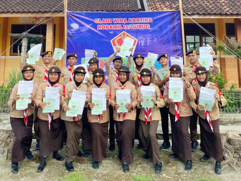 IKUTI GLADI WIRA KARTIKA, 15 CALON ANGGOTA SAKA WIRA KARTIKA KORAMIL 15/GUBUG DINYATAKAN LULUS